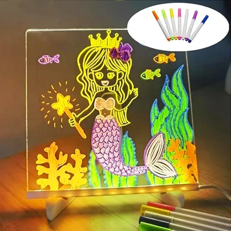 LED Message Board – DIY Acrylic Writing Pad with 7 Pens